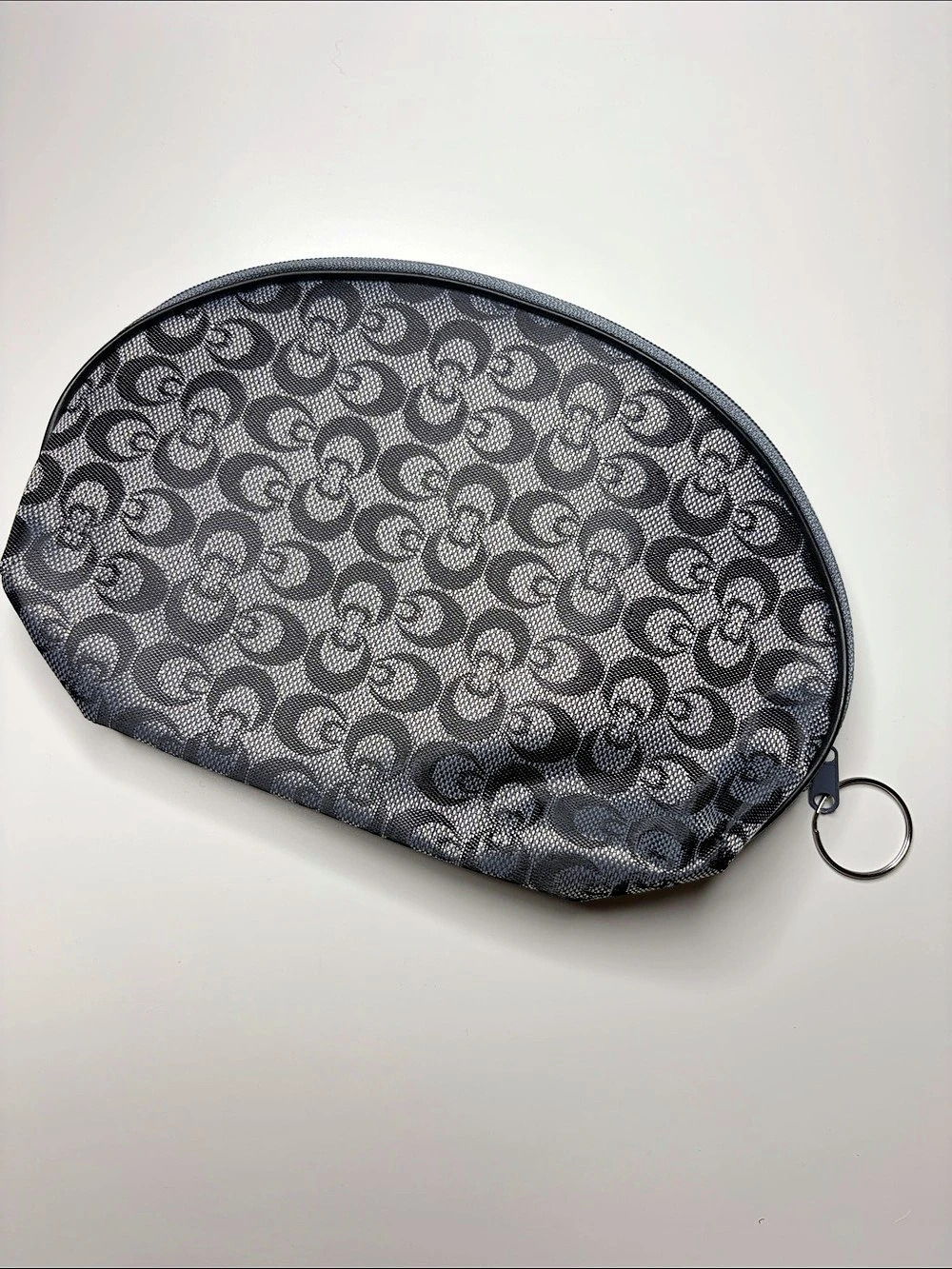 Gray & Black Zip Cosmetic Pouch